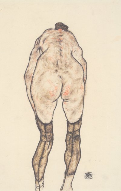 Female Nude from the Back by Egon Schiele